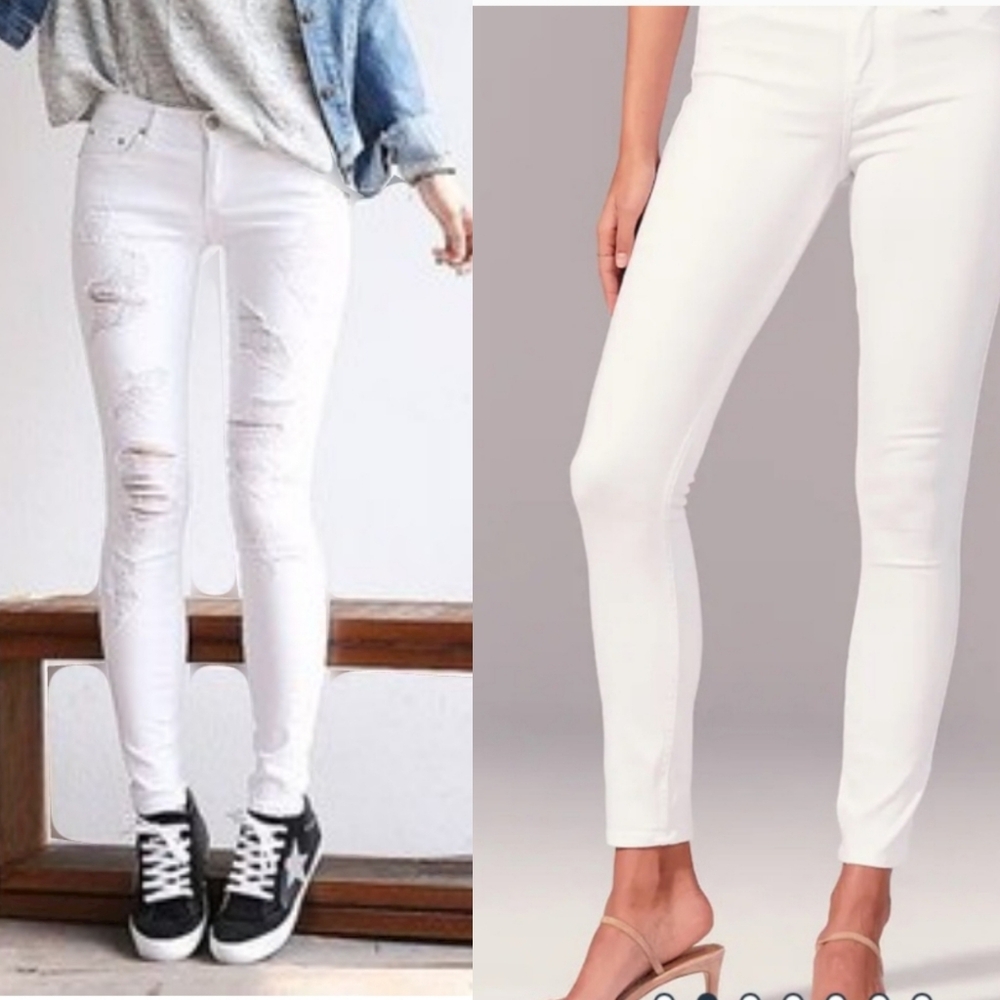 2/25$ White jeans pants Forever 21
